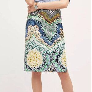 Anthropologie Moulinette Soeurs Womens 12 Colorful Floral Riverwood Pencil Skirt